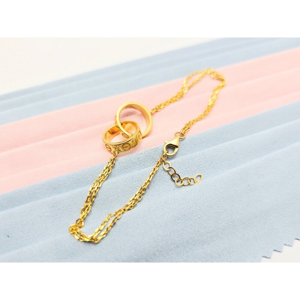 Unique 21k Solid Yellow Gold Interlocking Circles… - image 4